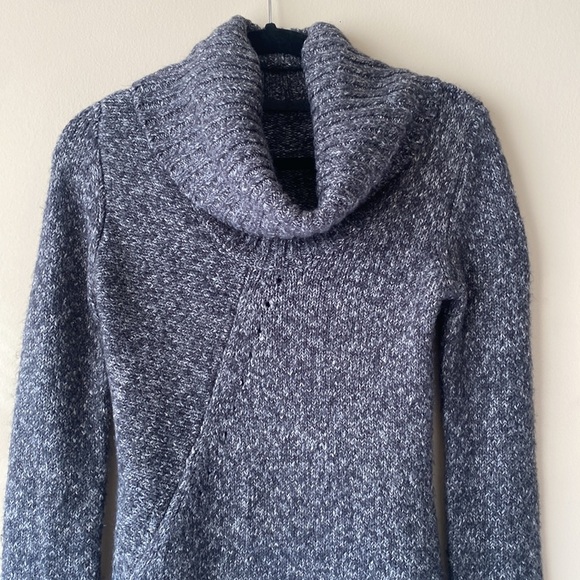 Jenni Kayne Wool Cashmere Marled Cowl Turtleneck Longline Sweater size XS - Picture 5 of 7